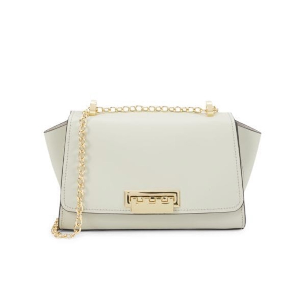 Small Eartha Leather Crossbody Bag beige gold chain nwt original price $325